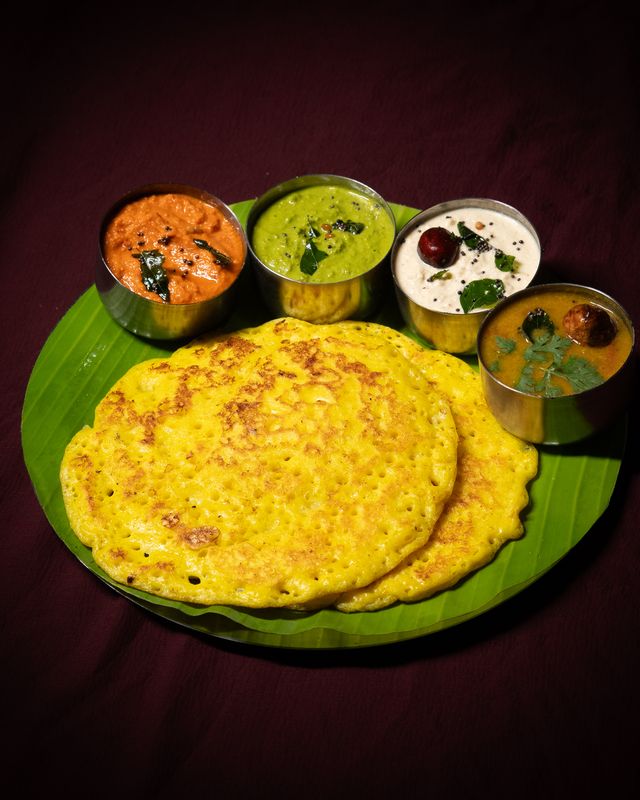 Set dosa with chutney and sambar